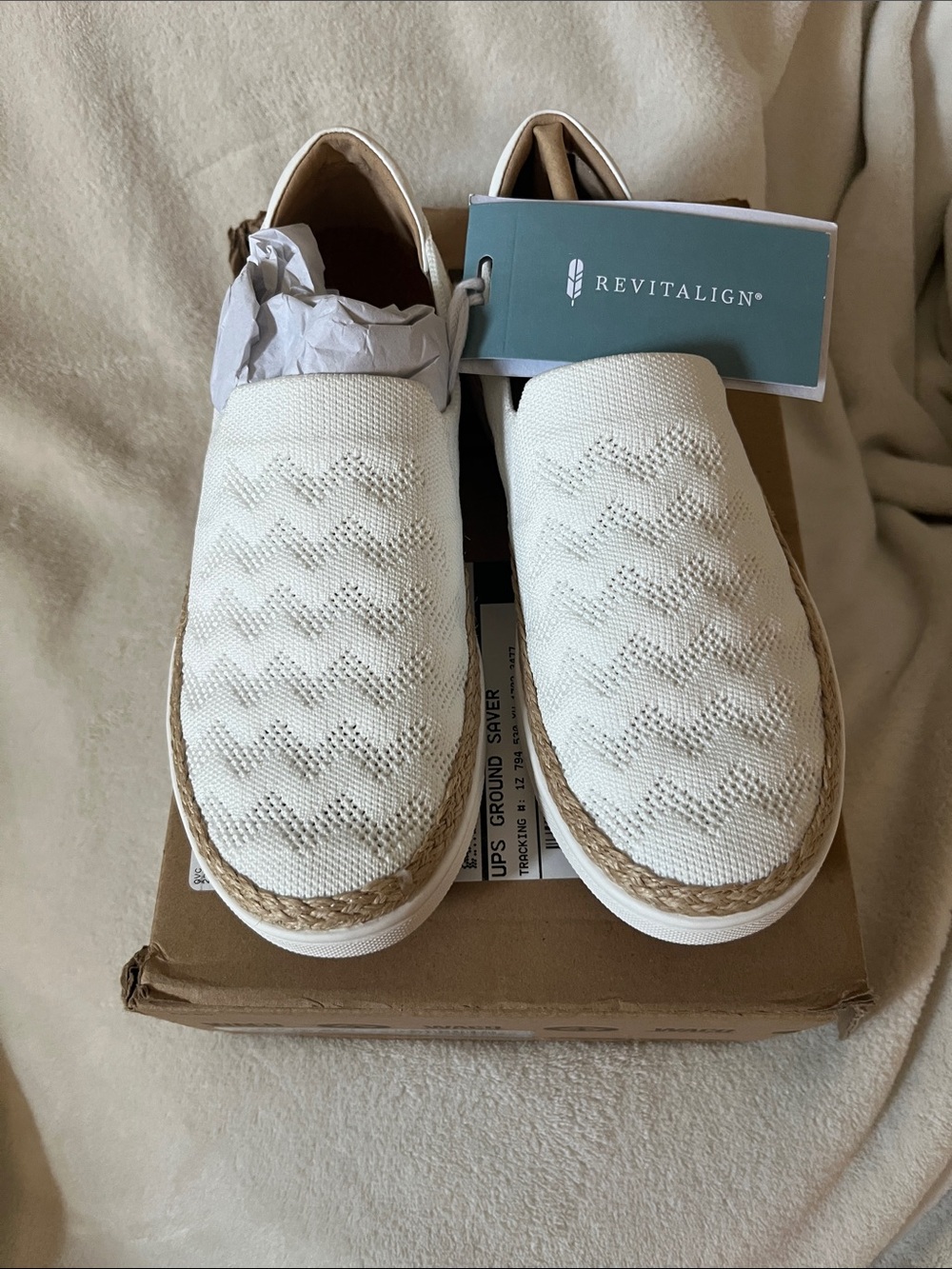 REVITALIGN Mariner Palazzo Cream Knit Slip-On Espadrille for women